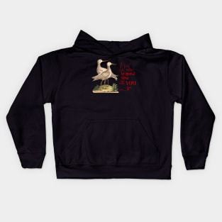 Birds Illustration with Friendship Text Kids Hoodie